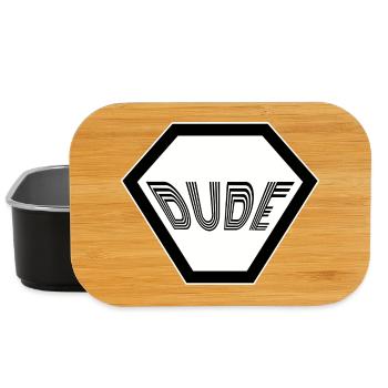 Dude Retro Man Bachelor Men Type Guy - Lunch Box - black - Front