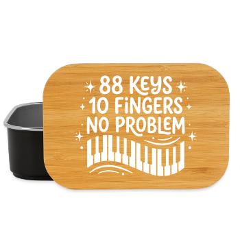 88 Keys 10 Fingers No Problem Piano Player - Lunch Box - black - Front