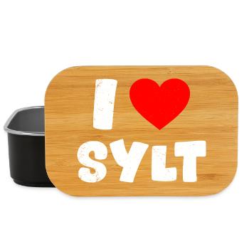 Nordseeurlaub I LOVE SYLT Wattenmeer Lustiges - Lunch Box - Schwarz - Vorne