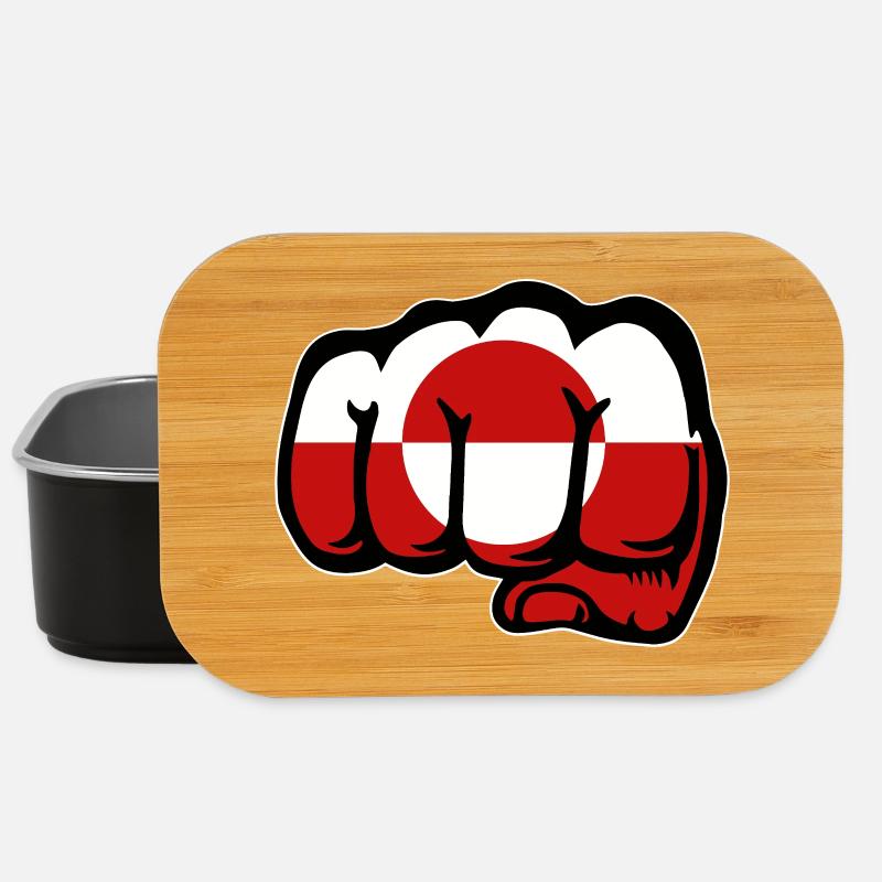 Grönland Flagge Faust Hand Symbol - Lunch Box - Schwarz