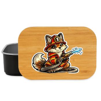 Fox firefighter hero in action - Lunch Box - black - Front