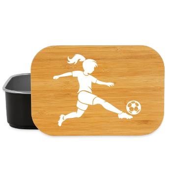 Fussballerin Fussball Silhouette - Lunch Box - Schwarz - Vorne