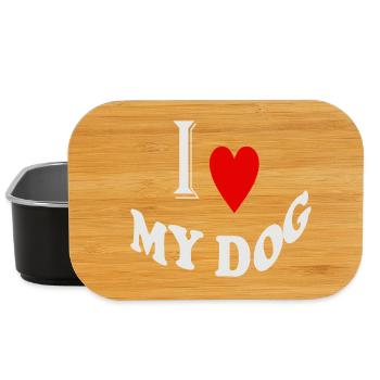 I_love_my_dog Ich liebe meinen Hund Text - Lunch Box - Schwarz - Vorne