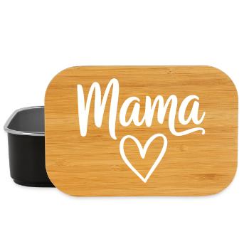 Mama Heart Script - Lunch Box - black - Front