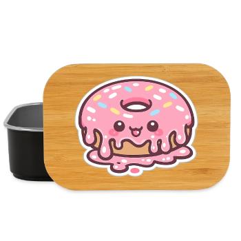 Donut Kawaii au glaçage - Boîte à goûter - noir - Devant
