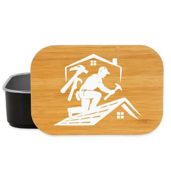 Dachdecker Silhouette am Dach - Lunch Box - Schwarz - Vorne