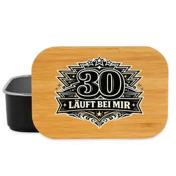 30 läuft bei mir Geburtstagsbadge - Lunch Box - Schwarz - Vorne