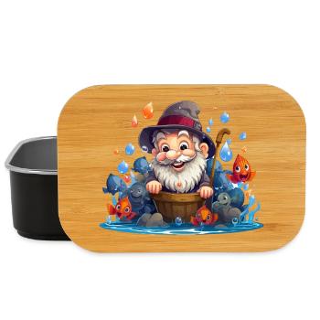 Fröhlicher Fischer mit bunten Fischen - Lunch Box - Schwarz - Vorne