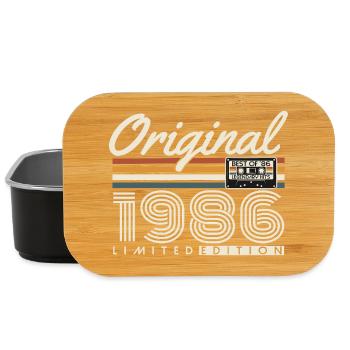 1986 Vintage Vintage Retro Birthday Gift - Lunch Box - black - Front