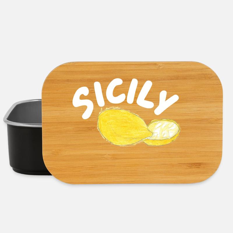 Illustration des citrons de Sicile - Sicile - Boîte à goûter - noir