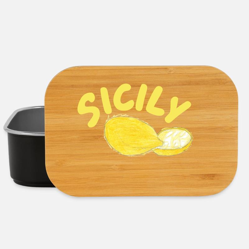 Illustration des citrons de Sicile - Sicile - Boîte à goûter - noir
