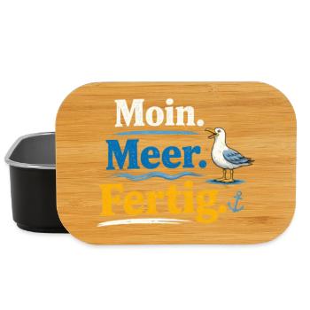 Moin Meer Fertig Möwe lustig Spruch  - Lunch Box - Schwarz - Vorne