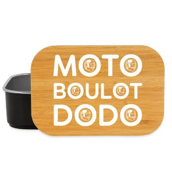 Moto boulot dodo humour motard urbain - Boîte à goûter - noir - Devant