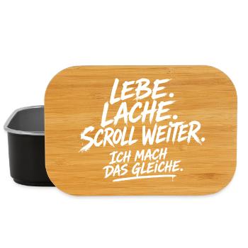 Lebe Lache Scroll Weiter Motivationsspruch - Lunch Box - Schwarz - Vorne