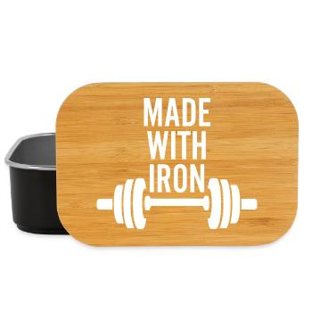 Made With Iron Weightlifting - Lunch Box - black - Front