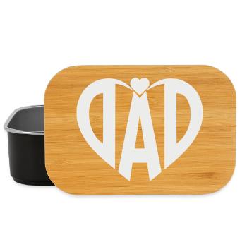 Herz-Dad Typo Silhouette - Lunch Box - Schwarz - Vorne