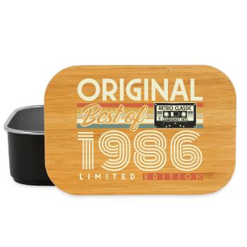 Cadeau vintage rétro pour le 40e anniversaire vintage 1986 - Boîte à goûter - noir - Devant