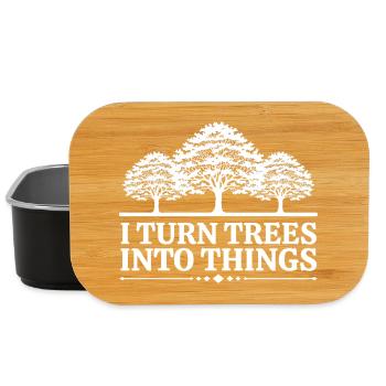 I Turn Trees Into Things Carpenter Humor carpenter - Boîte à goûter - noir - Devant