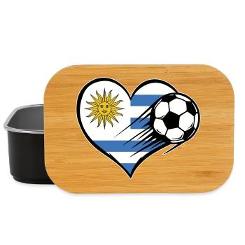 Uruguay Flag Football with Heart - Lunch Box - black - Front
