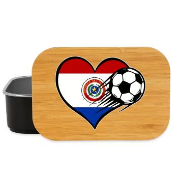 Paraguay Flagge Fußball mit Herz - Lunch Box - Schwarz - Vorne