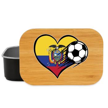 Football drapeau de l’Équateur avec cœur - Boîte à goûter - noir - Devant