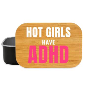 Hot Girls Have ADHD trendy Spruch Frauen Geschenk - Lunch Box - Schwarz - Vorne