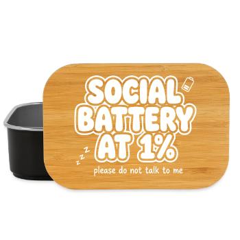 Social Battery at One Percent - Lunch Box - Schwarz - Vorne