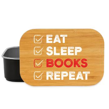 Eat Sleep Books Repeat Book Lover Gift - Lunch Box - black - Front