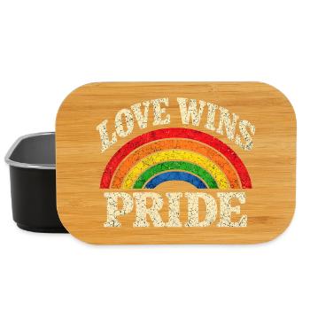 Love Wins Pride Regenbogen CSD LGBTQ Community - Lunch Box - Schwarz - Vorne
