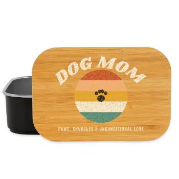 Dog Mom Retro Vintage Sunset - Lunch Box - black - Front