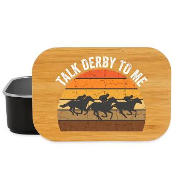  Talk Derby To Me Horse Racing Vintage Retro Derby - Lunch Box - Schwarz - Vorne