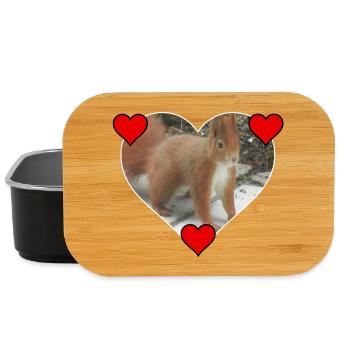 Écureuil Écureuil Amour Amour Coeur - Boîte à goûter - noir - Devant