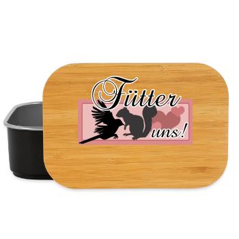 Füttern Wildtiere Tiere Eichhörnchen Vögel Spruch - Lunch Box - Schwarz - Vorne