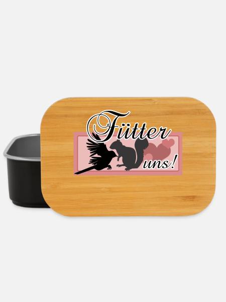 Füttern Wildtiere Tiere Eichhörnchen Vögel Spruch - Lunch Box - Schwarz