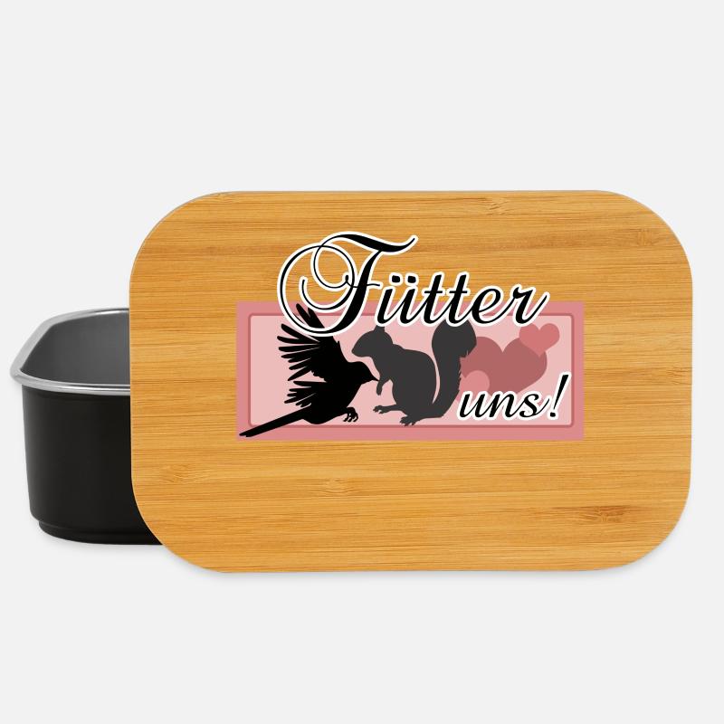 Füttern Wildtiere Tiere Eichhörnchen Vögel Spruch - Lunch Box - Schwarz
