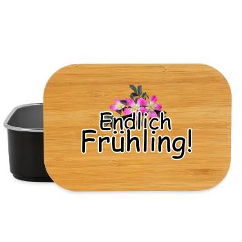 Endlich Frühling Blumen Jahreszeit Spruch - Lunch Box - Schwarz - Vorne