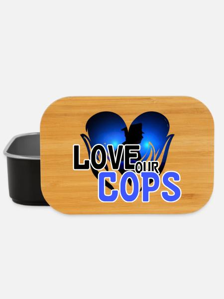 Liebe Polizei Polizist Spruch Beruf - Lunch Box - Schwarz