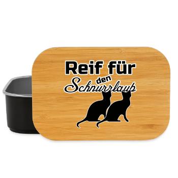 Urlaub Katze Katzen Tiere Haustier Spruch - Lunch Box - Schwarz - Vorne