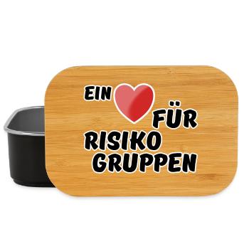 Risikogruppe Spruch Nächstenliebe Herz Virus - Lunch Box - Schwarz - Vorne