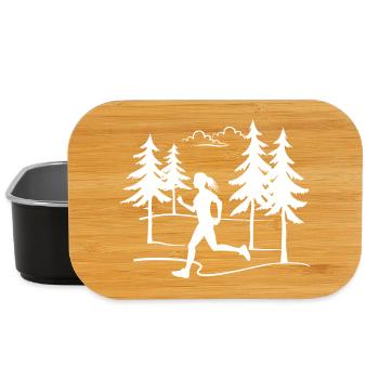 Coureuse Jogging marathon course en forêt course tout-terrain - Boîte à goûter - noir - Devant