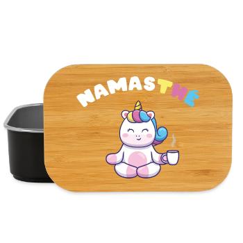 Namasthé Cadeau Humour Yoga Licorne Femmes Filles - Boîte à goûter - noir - Devant