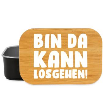Bin da, kann losgehen! - Lunch Box - Schwarz - Vorne