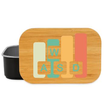 keys wasd gaming gift retro gamer icon Logo icon - Lunch Box - black - Front