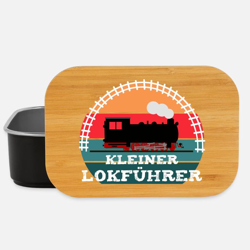 Eisenbahn Kinder Dampflok Lokführer - Lunch Box - Schwarz