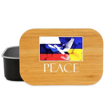 PEACE Russia Ukraine Dove of Peace white - Lunch Box - black - Front