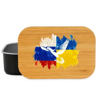 Ukraine Russia Conflict Dove of Peace - Lunch Box - black - Front
