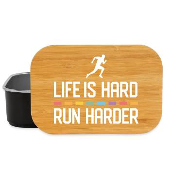 Life is Hard. Run Harder. - Lunch Box - black - Front