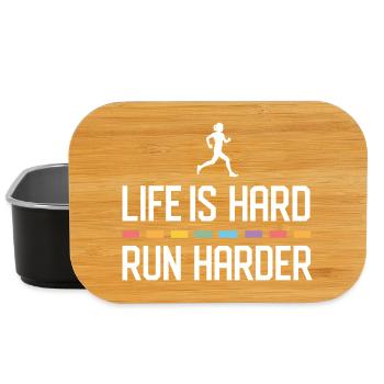 Life is Hard. Run Harder. - Lunch Box - black - Front