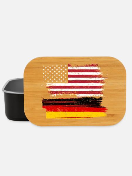 Flag Fusion: US-amerikanischer und deutscher Grunge - Lunch Box - Schwarz