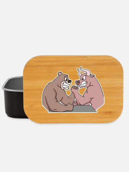 Bulle und Bär Armwrestler Armdrücken - Lunch Box - Schwarz
